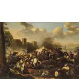 Antonio Calza, Battaglia tra cavallerie cristiane e turche