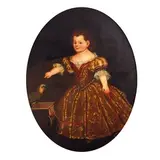 Pier Francesco Cittadini, Ritratto di bambina che gioca con un pappagallo, oil on canvas