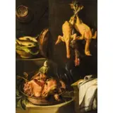 Bartolomeo Arbotori, Interno di cucina con cacciagione, pollame e pesci, oil on canvas
