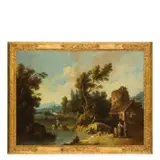Giuseppe Zais, Paesaggio con corso d'acqua e casolare