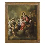 Gian Domenico Cignaroli, Madonna col Bambino, San Francesco da Padova e l'arcangelo Raffaele, oil on canvas