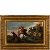 Jan Jacobsz. van der Stoffe, Scontro di cavalleria, oil on panel