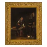 Gian Domenico Valentini, Interno di cucina con donna che imbocca un gatto, oil on canvas
