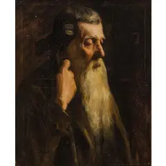 Leonid Pasternak, Odessa, 1862 - Oxford, 1945 / Ritratto di saggio / Firmato Pasternak in basso a sinistra, oil on canvas