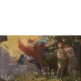 Castrogiovanni, 1855 - Napoli, 1937 / Adamo ed Eva cacciati dall'Eden / Firmato Vetri in basso a sinistra by Paolo Vetri, oil on panel, offered Jun 2020