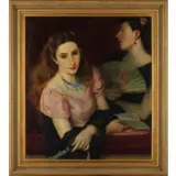 Francisco Vidal, 1897 - 1980 / Donne a teatro / Firmato F Vidal e datato 1944 in basso a sinistra, oil on canvas