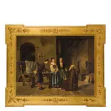 Antonio Varni, Genova, 1841 - Sampierdarena, 1908 / Padre Cristoforo in casa di Agnese / Firmato Varni Antonio fece Genova e datato 1870 in basso a sinistra, oil on canvas
