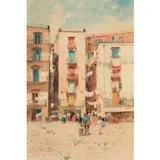 Giuseppe Laezza, Napoli, 1835 - 1905 / Vicoli di Napoli / Firmato Gius Laezza in basso a sinistra