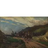 Lorenzo Delleani, Pollone, 1840 - Torino, 1908 / Arabi a cavallo