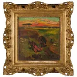 Giovanni Bartolena, Livorno, 1866 - 1942 / Carretto rosso / Firmato Gio Bartolena in basso a destra; / al retro, iscrizione a penna: Siro Carini