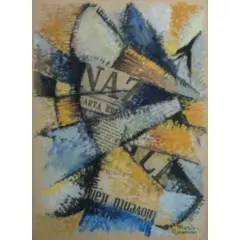 Mario Nannini, Buriano 1895 - Pistoia 1918 / Senza titolo, mixed media and collage on paper