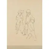 George Grosz, Berlino 1893 - 1959 / Tre personaggi caricaturali che camminano, 1920
