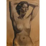 Achille Funi, Ferrara 1890 - Appiano Gentile 1972 / Senza titolo, mixed media on paper applicata on canvas