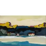 Domenico Cantatore, Ruvo Di Puglia 1906 - Parigi 1998 / Paese lacustre, 1956
