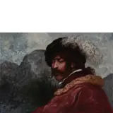 Armando De Stefano, Napoli 1926 / Murat alla presa di Capri, 1981, oil on canvas applicata on cardboard