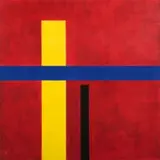 Paolo Chimeri, Genova 1933 / Omaggio a Newton n. 415 rosso, 2017, oil on masonite