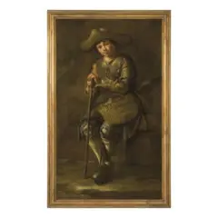 Ritratto di giovane in veste di pitocco (Ritratto del figlio del pittore?) by Giuseppe Romani, oil on canvas, offered Sep 2020