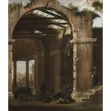 Viviano Codazzi, JAN MIEL / Capriccio architettonico con figure, oil on canvas