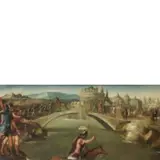 Orazio Coclite sul ponte Sublicio by Bonifacio De' Pitati detto Bonifacio Veronese, oil on panel, offered Sep 2020