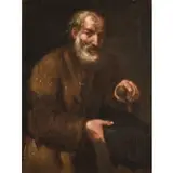 Pietro Bellotti, Vecchio mendicante, oil on canvas