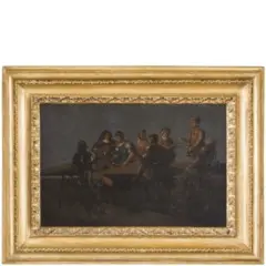 Leonard Bramer, Interno di taverna con figure, oil on lavagna