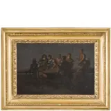 Leonard Bramer, Interno di taverna con figure, oil on lavagna