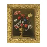 Vaso dorato con fiori recisi by Francesco Caldei detto Francesco Mantovano, oil on canvas incollata on panel, offered Sep 2020