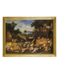 Faustino Bocchi, Nani e caramogi che preparano dolci, oil on canvas