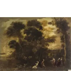 Agostino Tassi, Ritrovamento di Mosè, oil on canvas