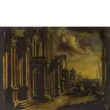 Alessandro Salucci, Capriccio, oil on canvas