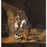 Adriaen Cornelisz Beeldemaker, Cacciatore a cavallo, oil on panel