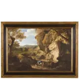 Antonio Maria Marini, Paesaggio con figure, oil on canvas