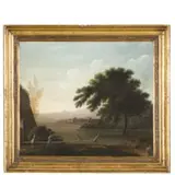 Francisque Millet, Paesaggio, oil on canvas
