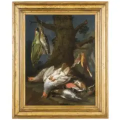 Cornelis van Lelienbergh, Paesaggio con cacciagione, oil on canvas