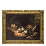 Adriaen Cornelisz Beeldemaker, Cacciatore addormentato / Firmato e datato, oil on canvas