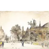 Michele Cascella, Ortona 1892 - Milano 1989 / Parigi, 1962, mixed media on paper