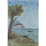 Quargnento 1881 - Milano 1966 / Marina, 1963 by Carlo Carrà, mixed media on paper, offered Nov 2020