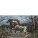Giovan Francesco Gonzaga, Milano 1921 - 2007 / Corsieri e Paesaggio, 1967