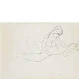 Renato Guttuso, Bagheria 1911 - Roma 1987 / Senza titolo, 1975, ink on cartoncino