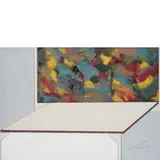 Renato Mambor, Roma 1936 - 2014 / Tavolino e trame colorate, 1990