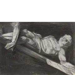 Bernardo Siciliano, Roma 1969 / Studio da Caravaggio, 1991, charcoal on paper