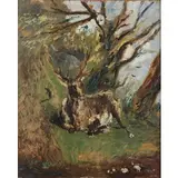 Ferrara 1896 - Milano 1956 / Il cervo, 1929 by Filippo de Pisis, oil on cartoncino applicato on canvas, offered Nov 2020