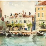 Aurelio Craffonara, Gallarate, 1875 - Genova, 1945 / Venezia / Firmato Craffonara in basso a sinistra, Acquarello su carta