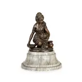 Charles Cumberworth, Arrondissement di Verdun, 1811 - Parigi, 1852 / Donna nubiana alla fonte / Firmato Cumberworth sulla base, bronze