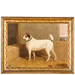 Edwin Cooper, Inghilterra, 1785 - 1833 / Cane sull'uscio / Firmato E Cooper pinx e datato 1829 in basso a destra / Monogramma WWC inciso a fuoco, oil on canvas