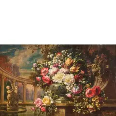 Giorgio Ceragioli, Porto S. Stefano, 1861 - Torino, 1947 / Trionfo di fiori / Firmato G Ceragioli in basso a destra, oil on compensato