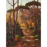 Piero Semeraro, 1914 - 1998 / Autunno in San Rossore / Firmato P Semeraro in basso a destra, oil on faesite