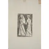 Massimo Campigli, Berlino 1895-St. Tropez 1971 / Senza titolo, 1944, lithograph in b/n on paper