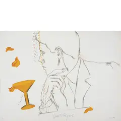 Cesare Tacchi, Roma 1940 / Veuveclicquot, lithograph a colori on paper