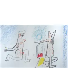 Santiago del Cile 1911 - Civitavecchia 2002 / Senza titolo by Sebastian Matta, mixed media and matite colorate on paper, offered Mar 2021